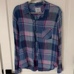 Rails Blue and Pink Plaid Shirt